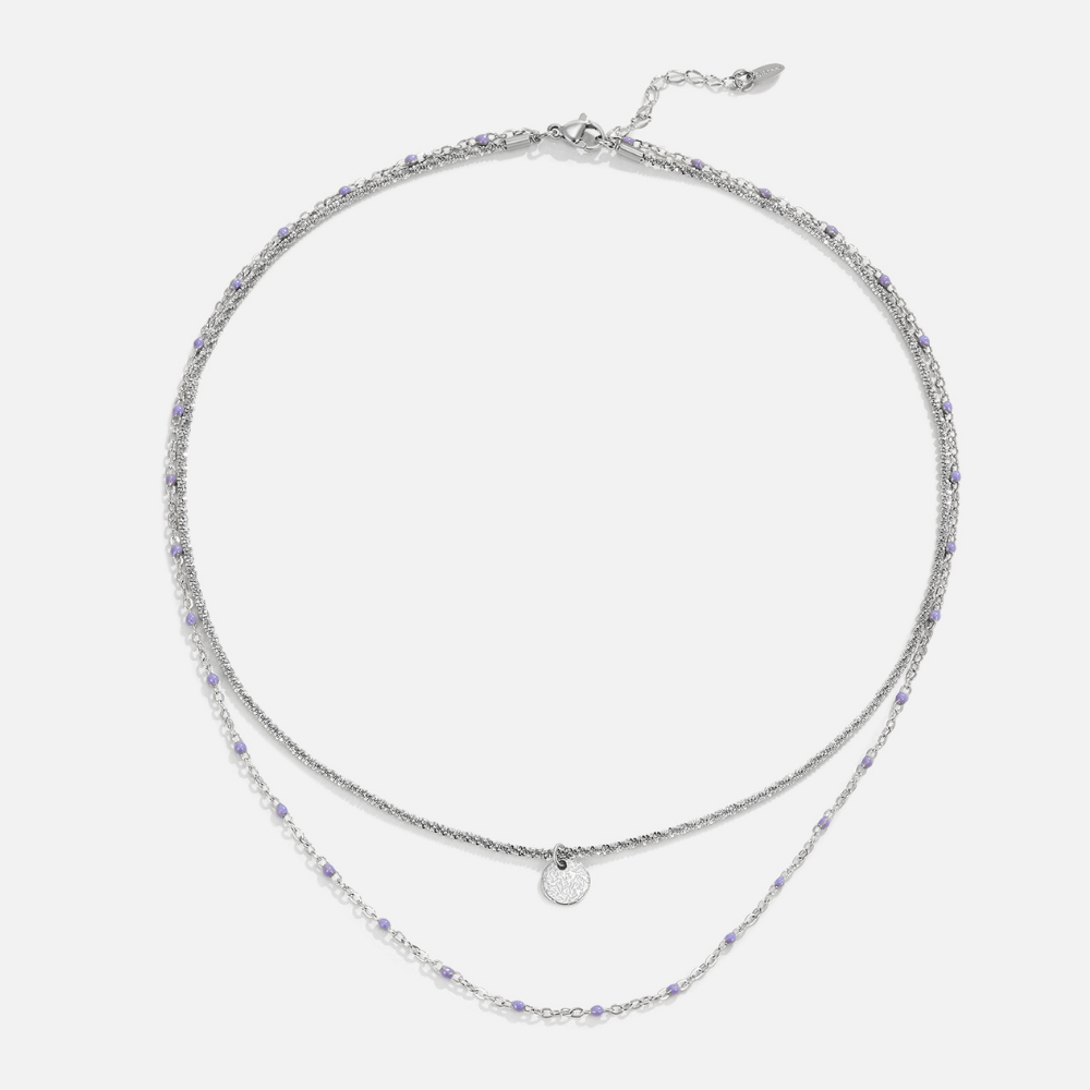 Lia Layered Silver Coin Bead Necklace - Beautiful Earth Boutique