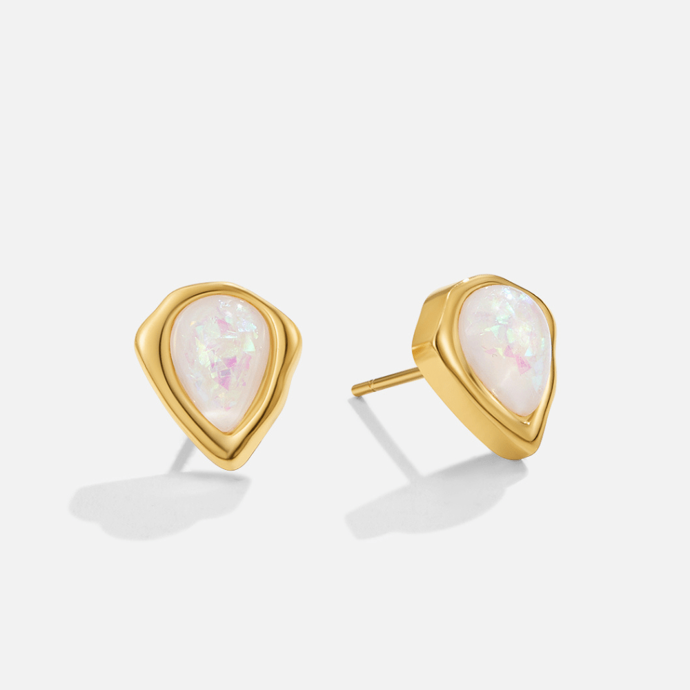Lily Opal Stud Earrings - Beautiful Earth Boutique