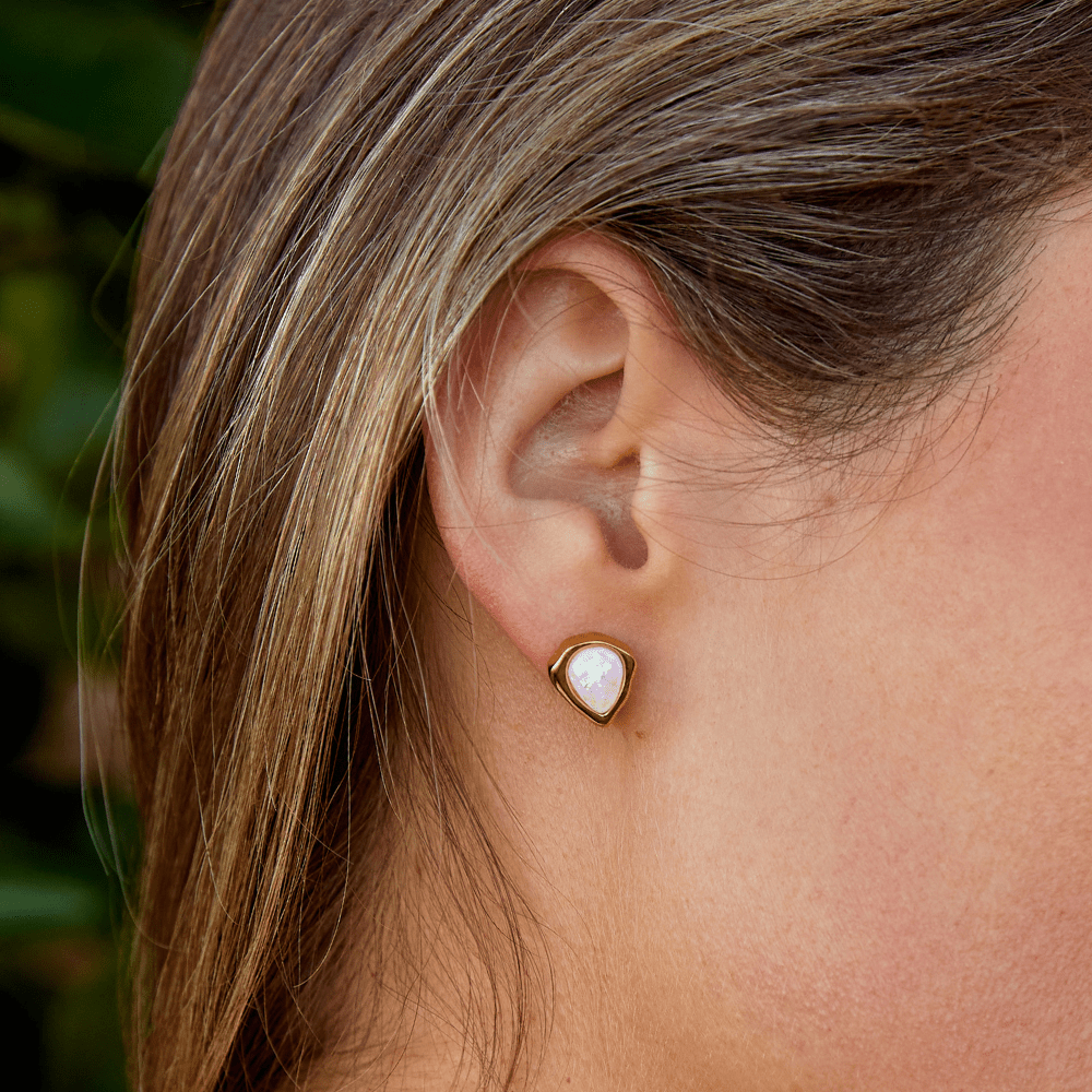 Lily Opal Stud Earrings - Beautiful Earth Boutique