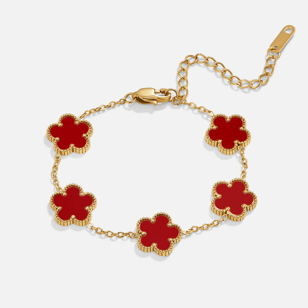 Lucky Red Clover Leaf Bracelet - Beautiful Earth Boutique
