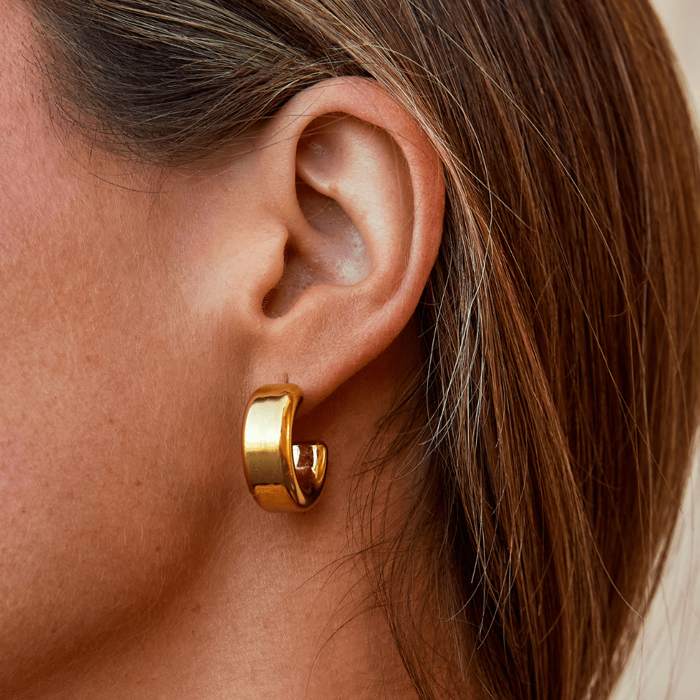 Mari Semi Hoop Earrings - Beautiful Earth Boutique