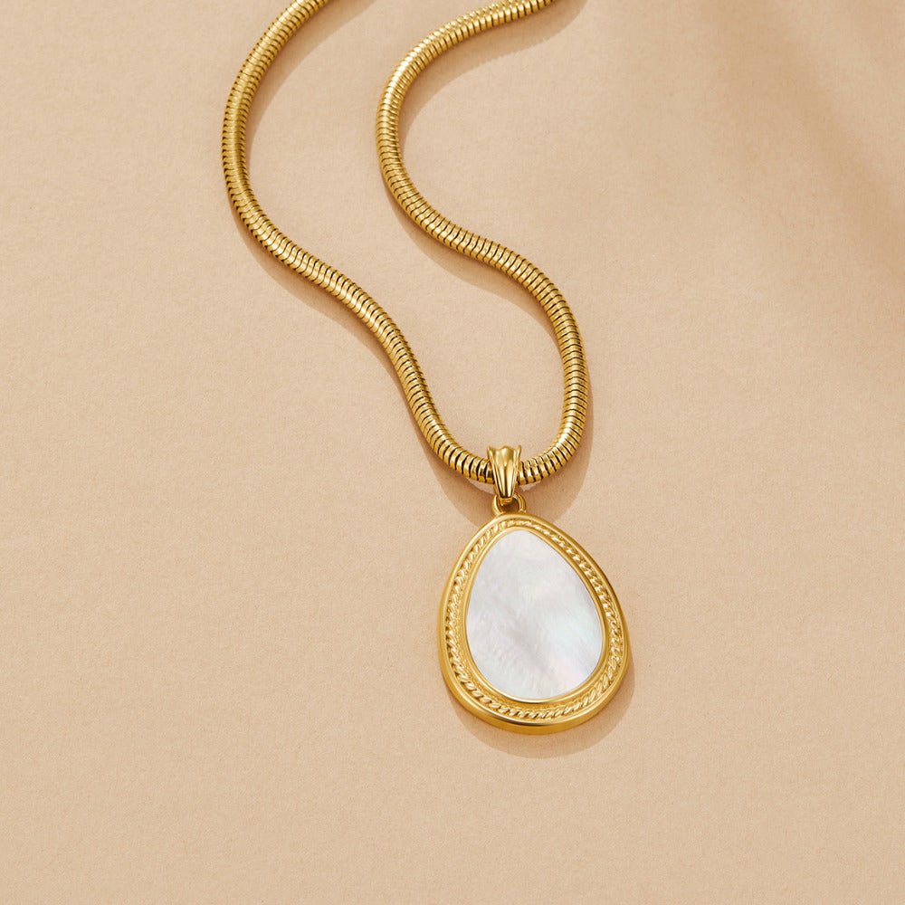 Mother of Pearl Teardrop Necklace - Beautiful Earth Boutique