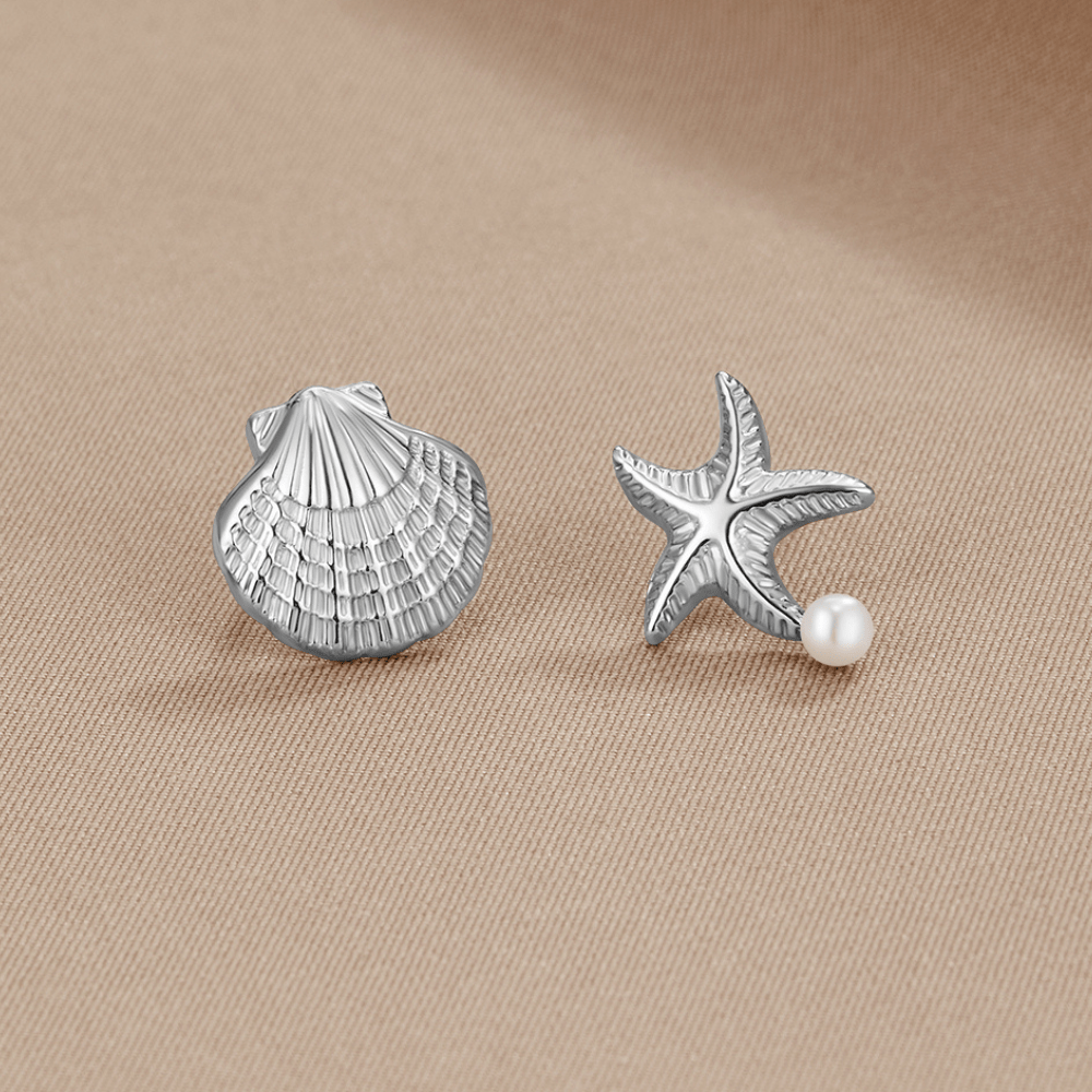 Naia Shell & Starfish Silver Earrings - Beautiful Earth Boutique