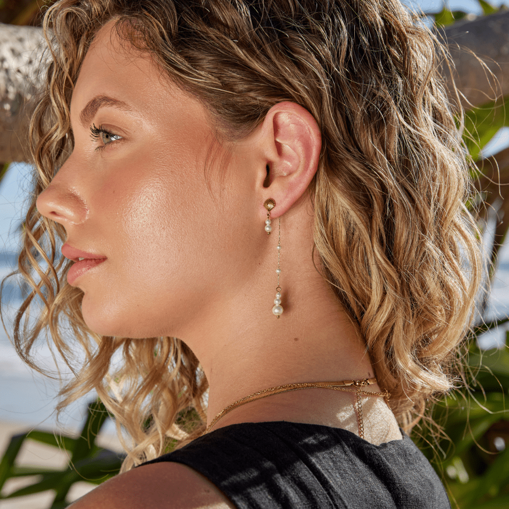 Neesa Pearl Tassel Earrings - Beautiful Earth Boutique
