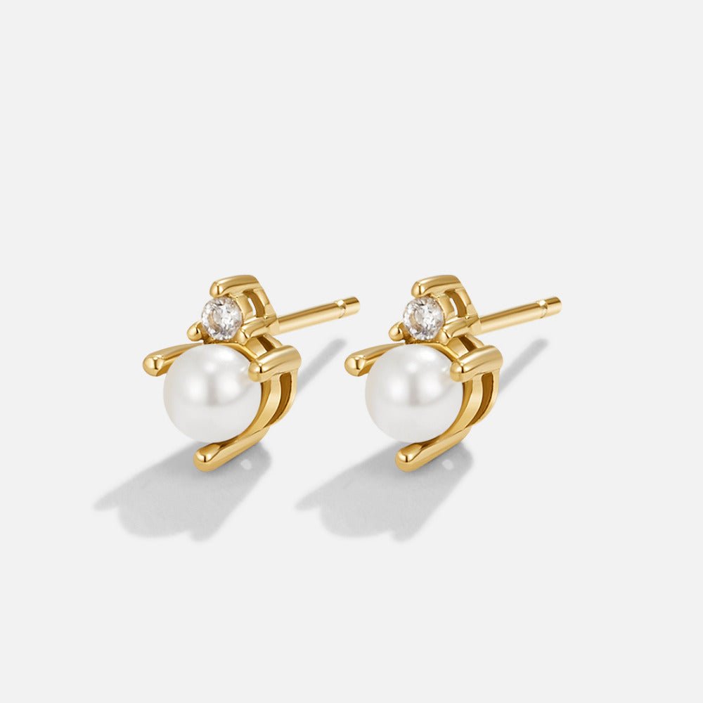 Pearl & Crystal Stud Earrings - Beautiful Earth Boutique