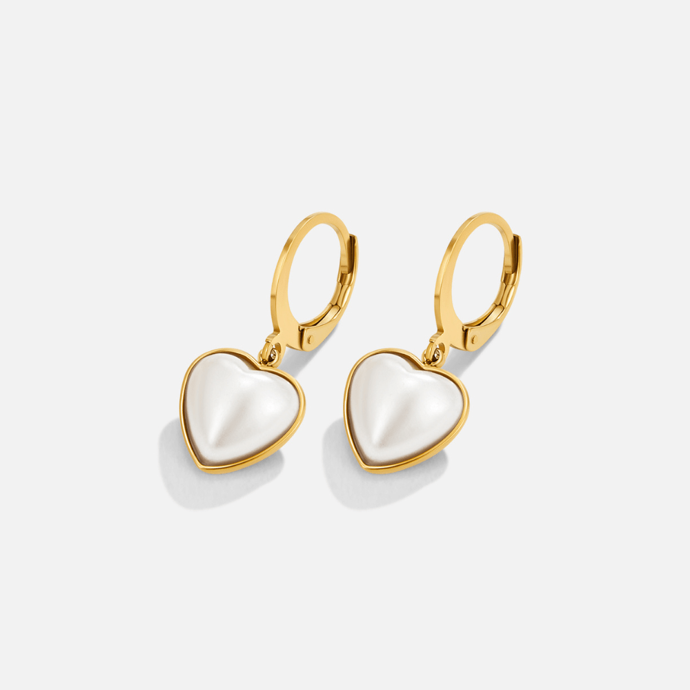'Pure Heart' Pearl Hoop Earrings - Beautiful Earth Boutique