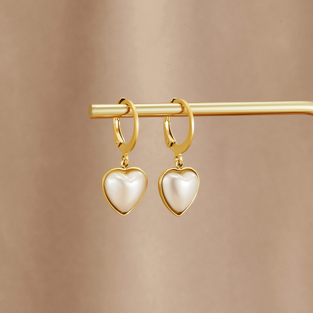 'Pure Heart' Pearl Hoop Earrings - Beautiful Earth Boutique