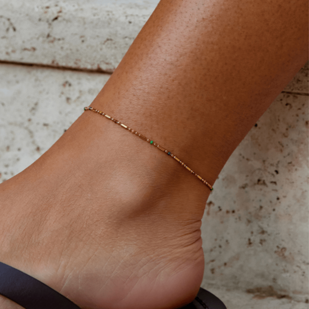Rainbow Bead Anklet - Beautiful Earth Boutique