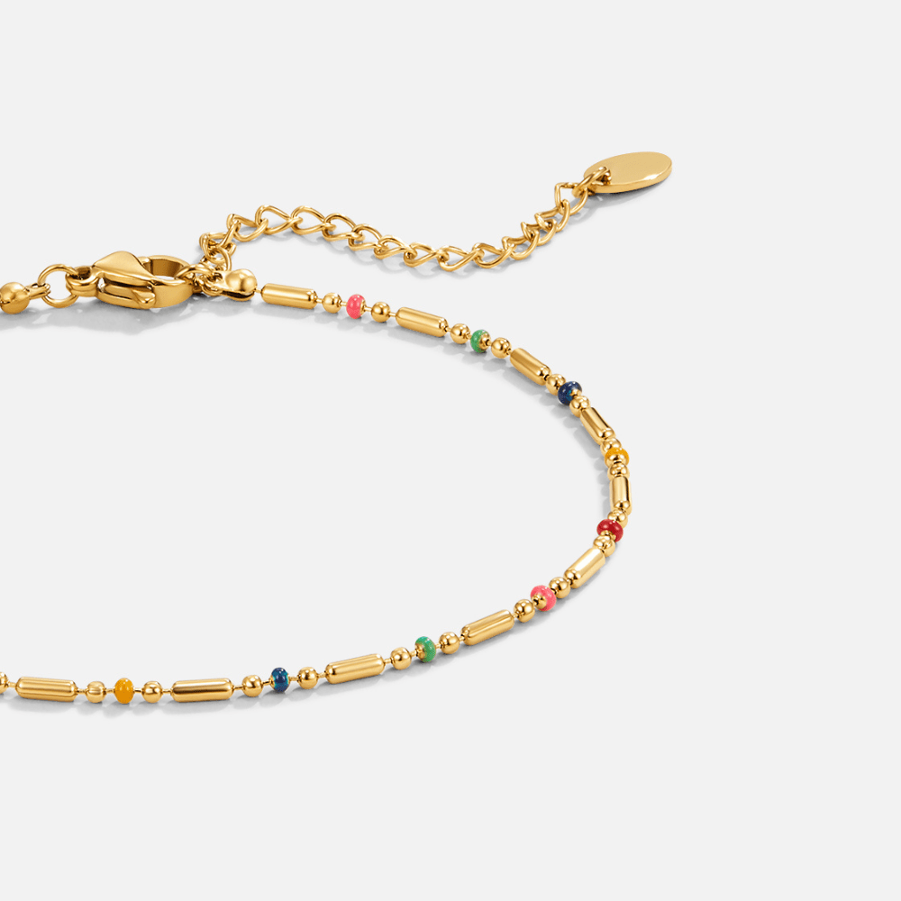 Rainbow Bead Anklet - Beautiful Earth Boutique