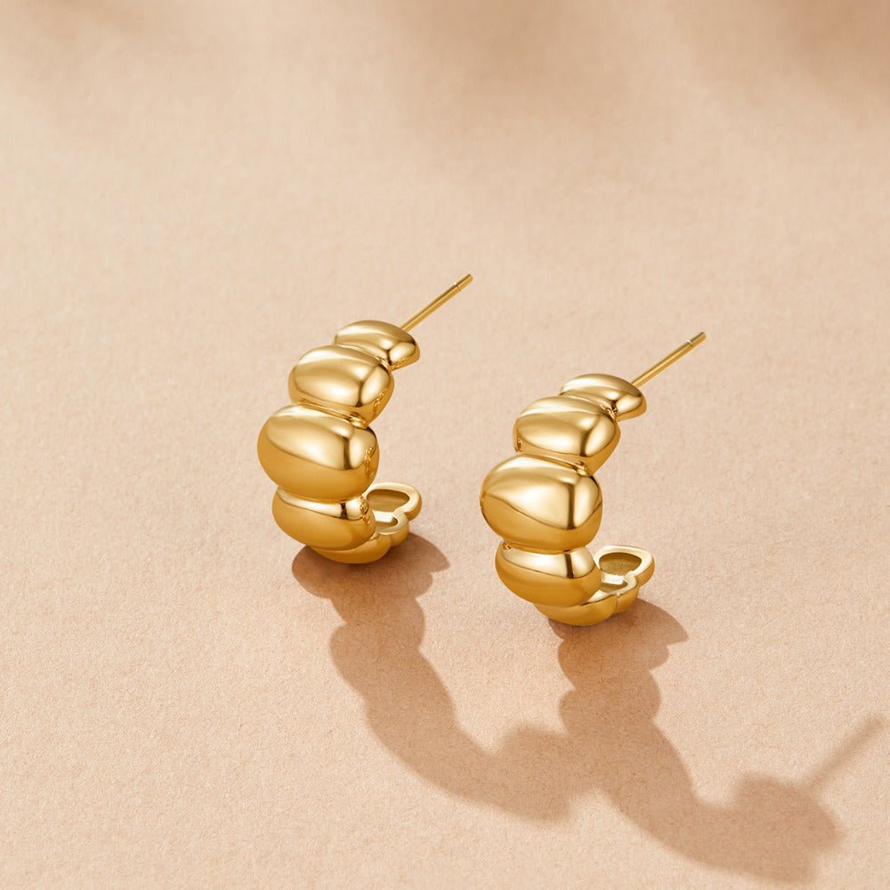 Rene Gold Puff Earrings - Beautiful Earth Boutique