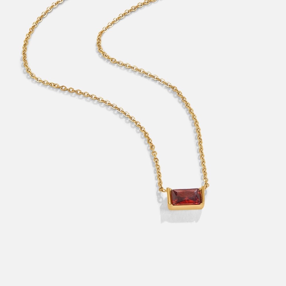 Ruby Baguette Necklace - Beautiful Earth Boutique