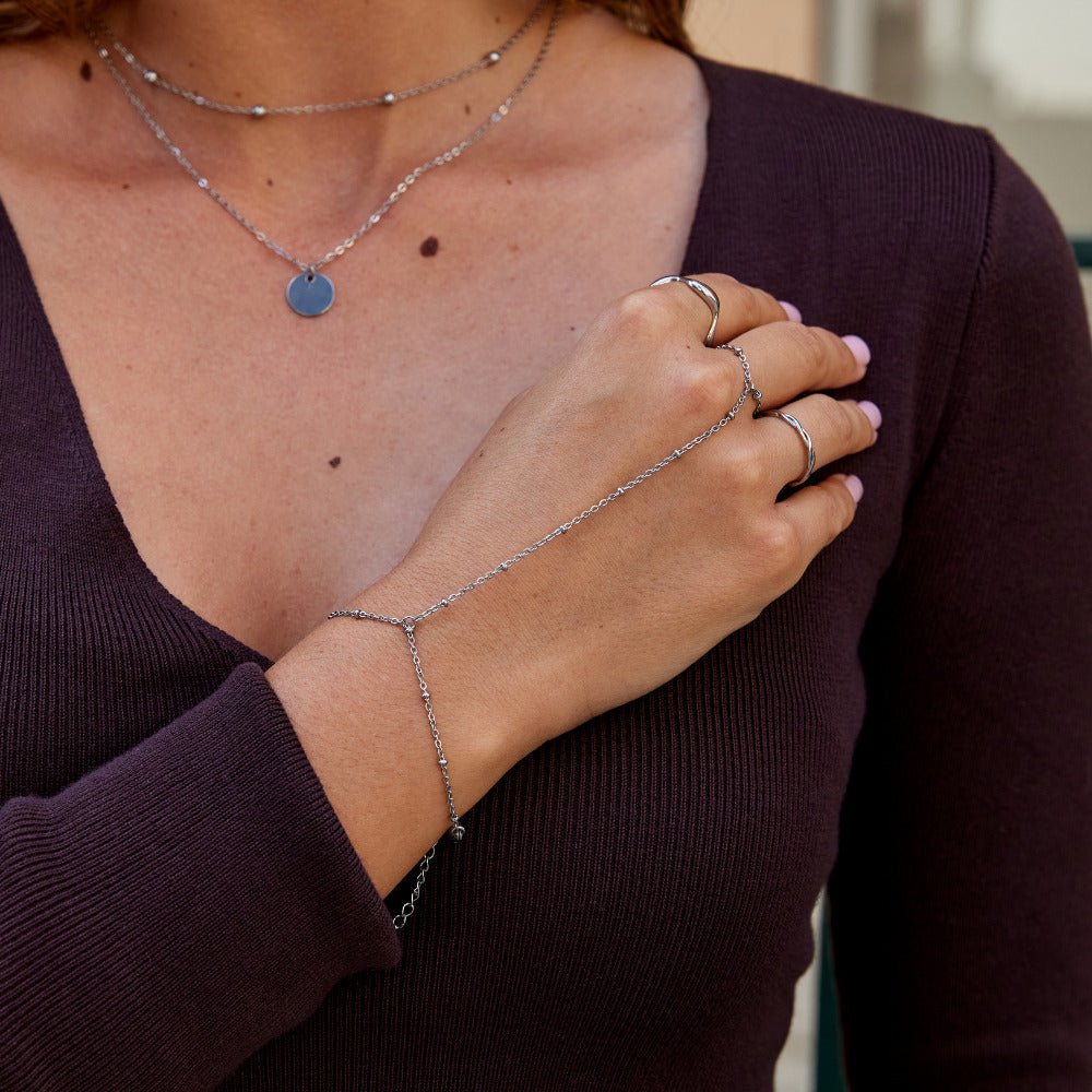 Silver Hand Chain Bracelet - Beautiful Earth Boutique