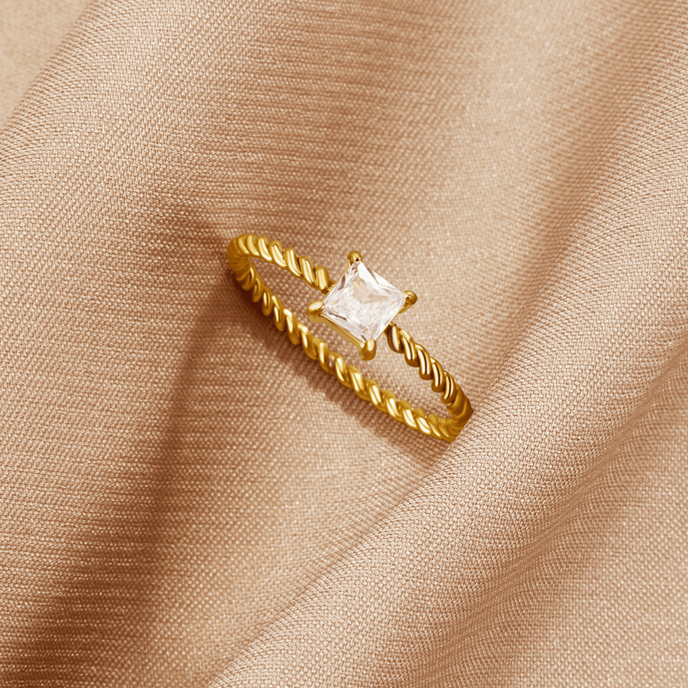 Sofia Crystal Twisted Ring - Beautiful Earth Boutique