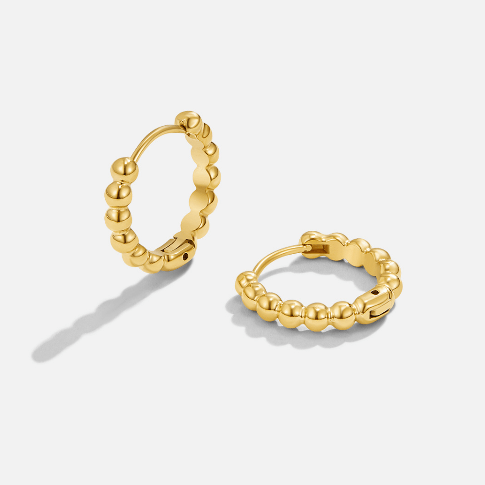Soraya Gold Bead Hoop Earrings - Beautiful Earth Boutique