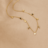 Tara Gold Square Droplet Necklace - Beautiful Earth Boutique