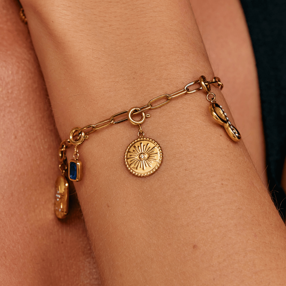 'The Truth' Gold Eye Coin Charm - Beautiful Earth Boutique