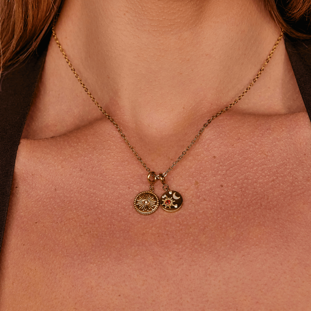 'The Truth' Gold Eye Coin Charm - Beautiful Earth Boutique