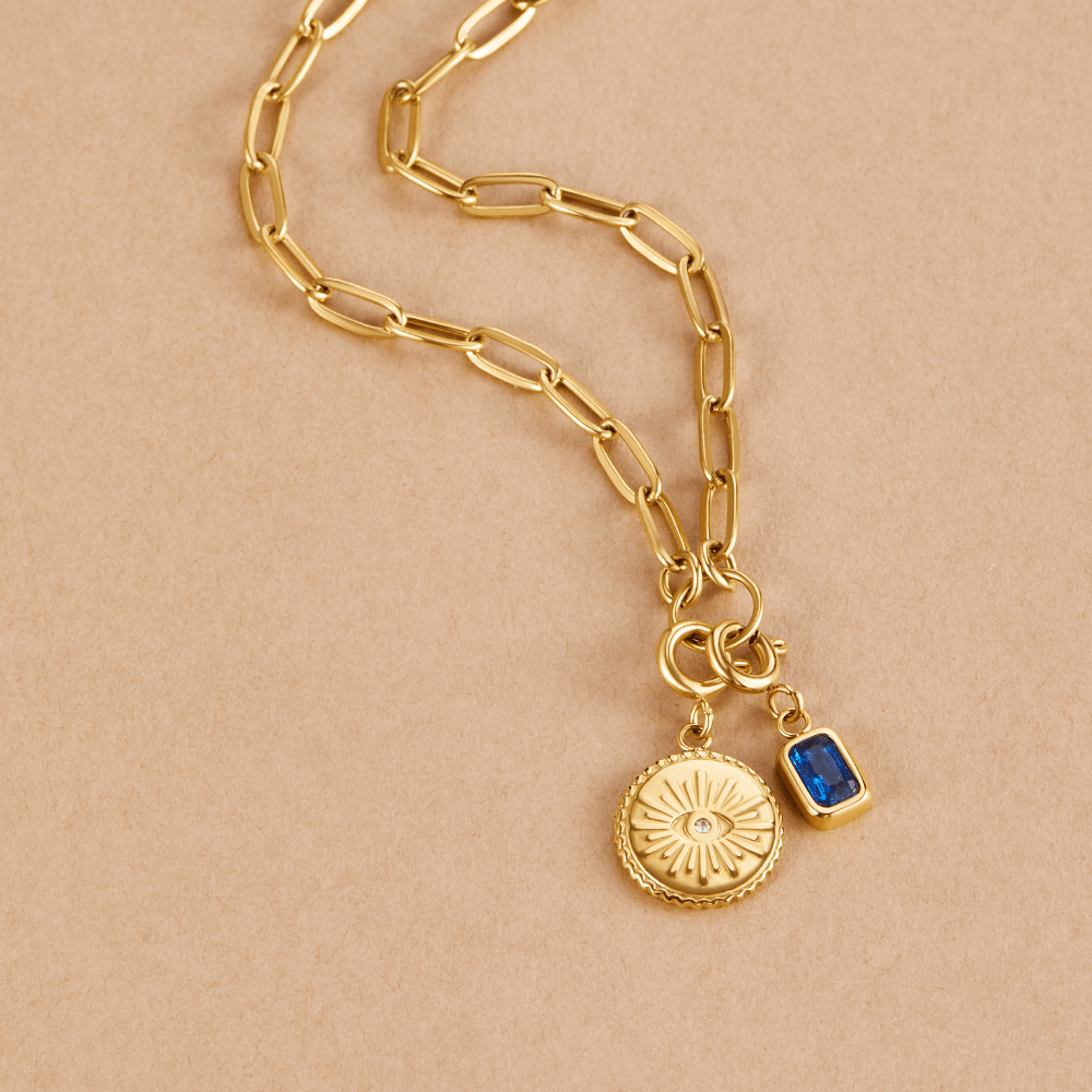 'The Truth' Gold Eye Coin Charm - Beautiful Earth Boutique