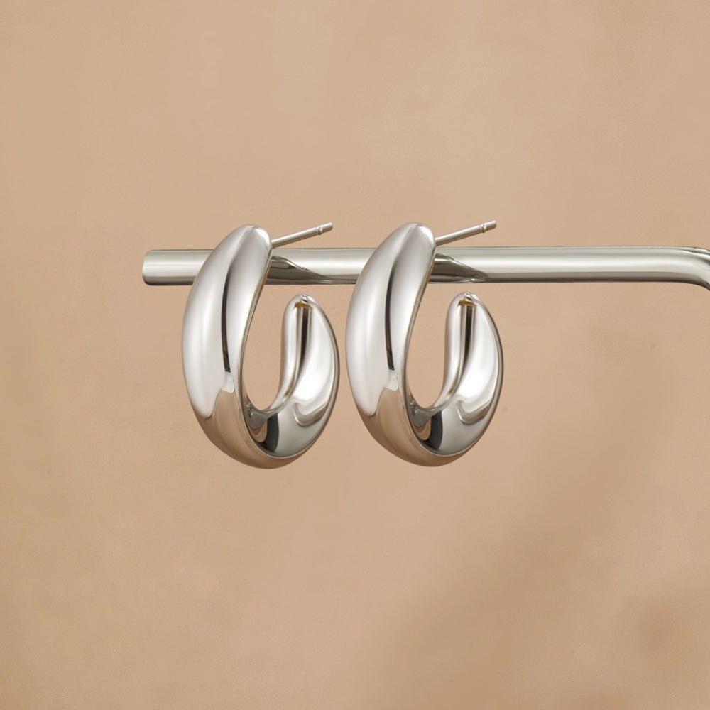 Twisted Sandara Silver Hoop Earrings - Beautiful Earth Boutique