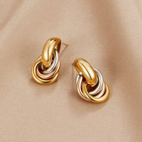 Twisted Three - Toned Hoop Earrings - Beautiful Earth Boutique