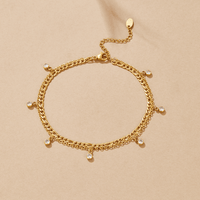Vera Gold & Crystal Layered Anklet - Beautiful Earth Boutique