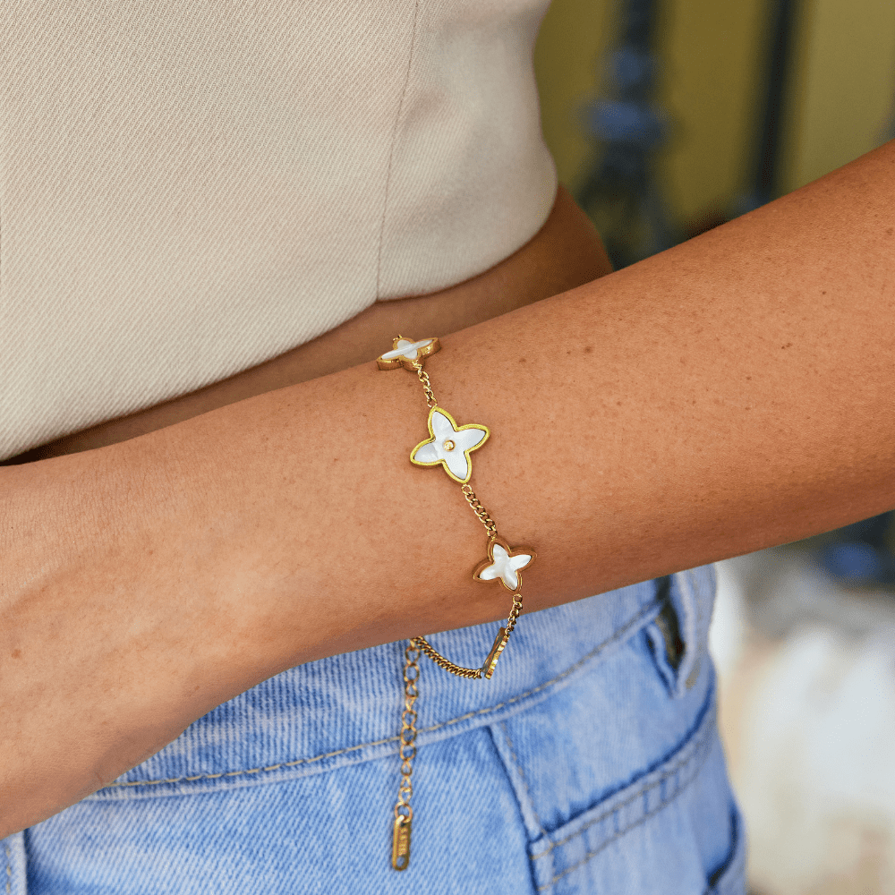 White Blossom Petal Bracelet - Beautiful Earth Boutique