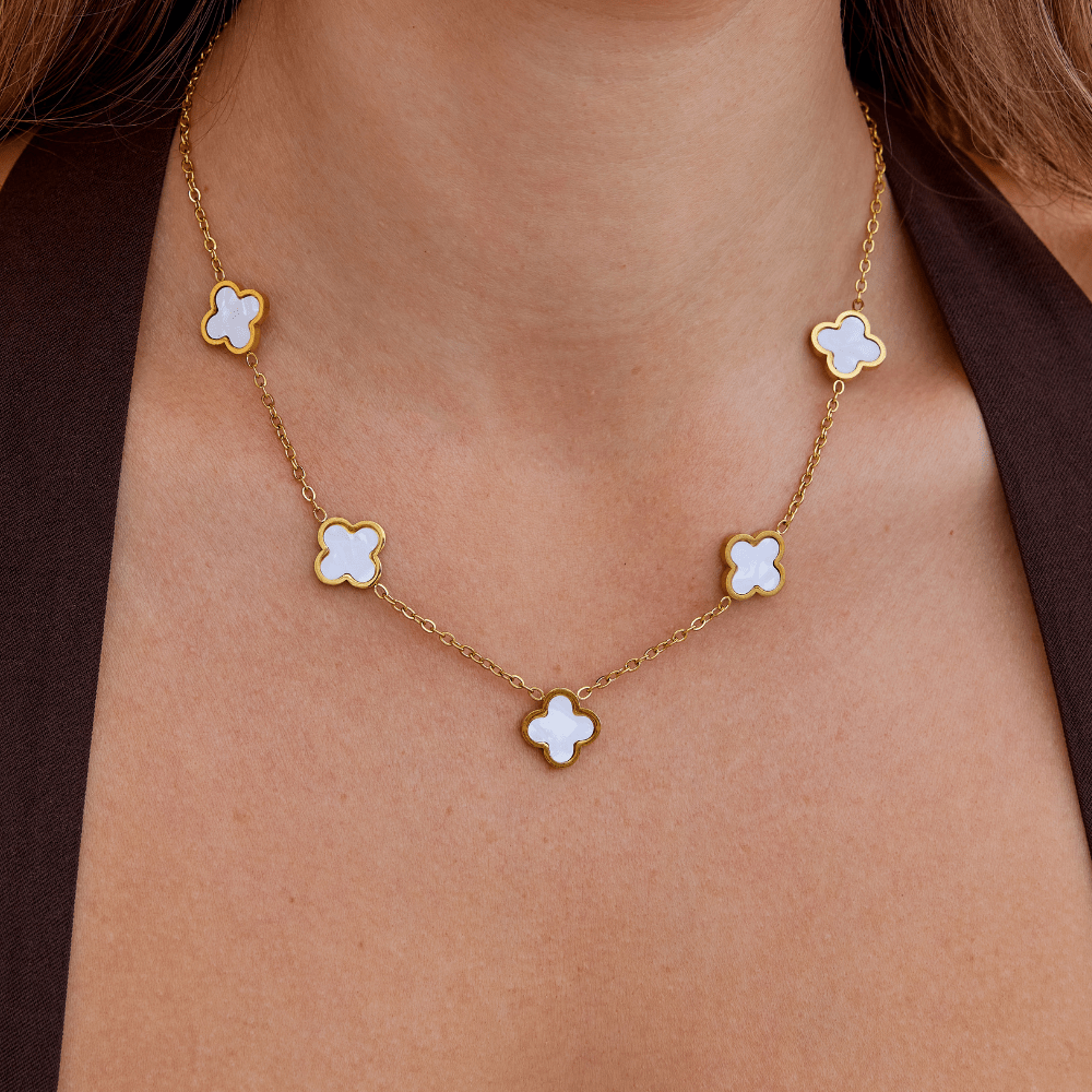 White Clover Cluster Necklace - Beautiful Earth Boutique