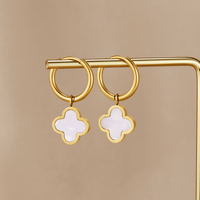 White Clover Hoop Earrings - Beautiful Earth Boutique