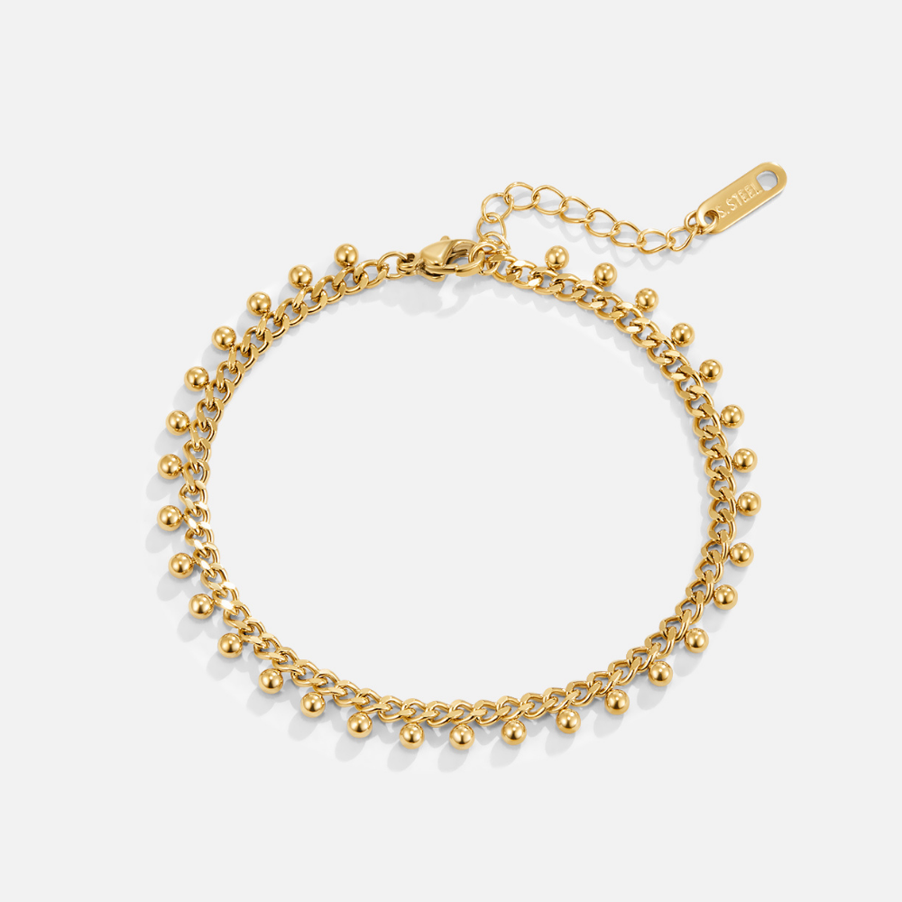 Brie Cuban Chain Droplet Bracelet