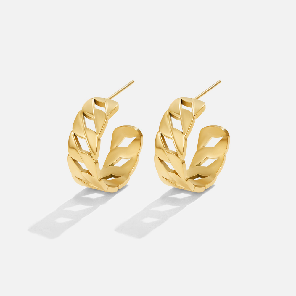 Nina Gold Chain Hoop Earrings