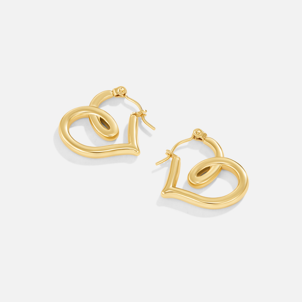 Lira Twisted Heart Hoop Earrings