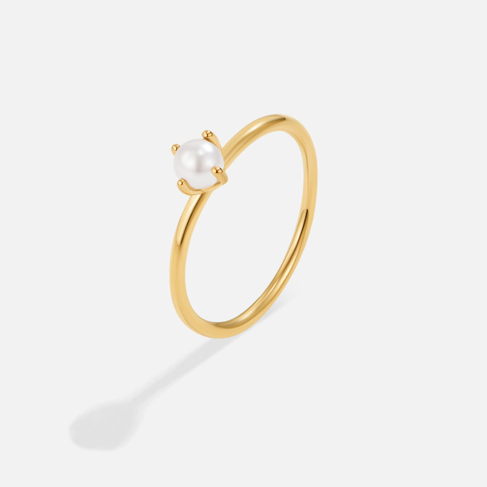 Uma Pearl Solitaire Ring