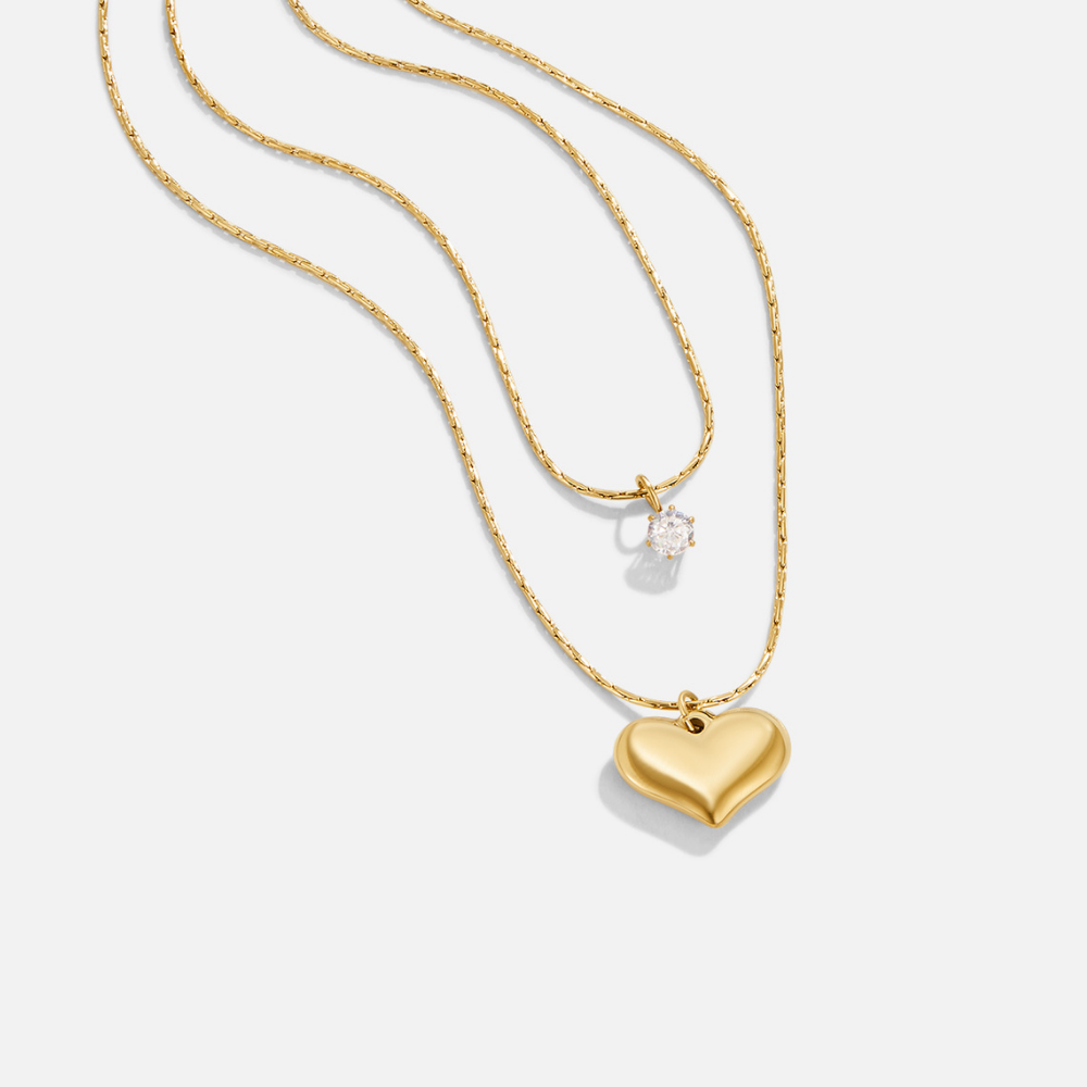 Amari Layered Heart Pendant Necklace