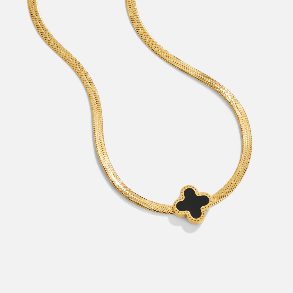 Azalea Black Clover Necklace