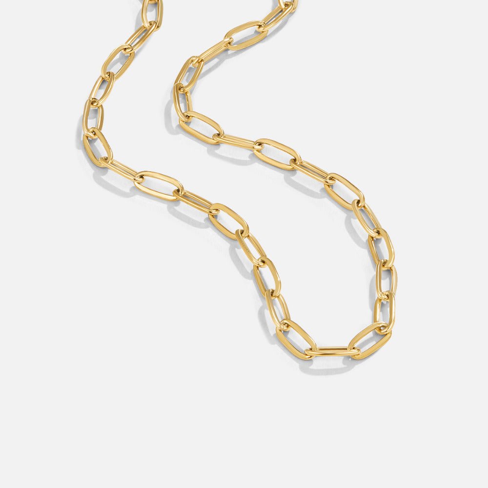 18K Gold Paperclip Charm Necklace - Beautiful Earth Boutique