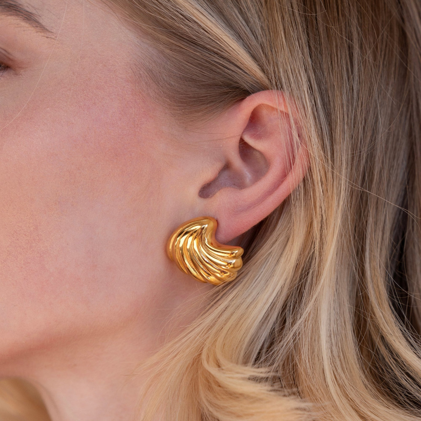 18K Gold Shell Earrings - Beautiful Earth Boutique