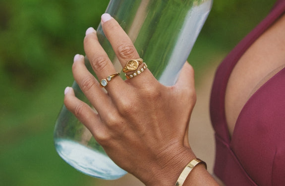 Golden Daisy Flower Ring - Beautiful Earth Boutique