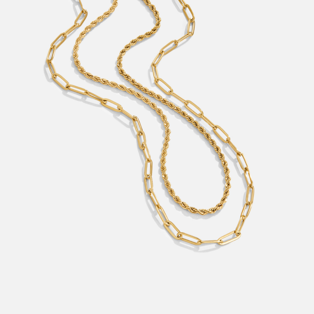 Dara Layered Paperclip Chain Necklace