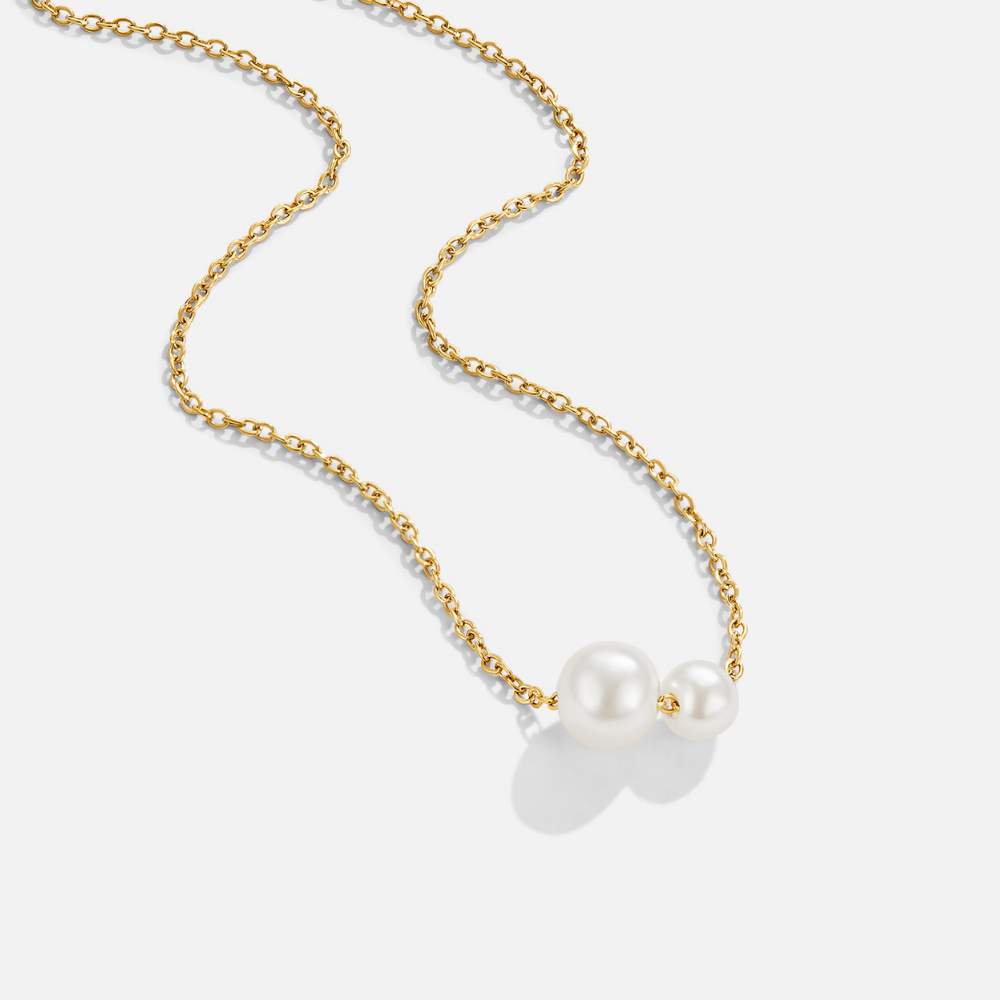 Louise Double Pearl Pendant Necklace