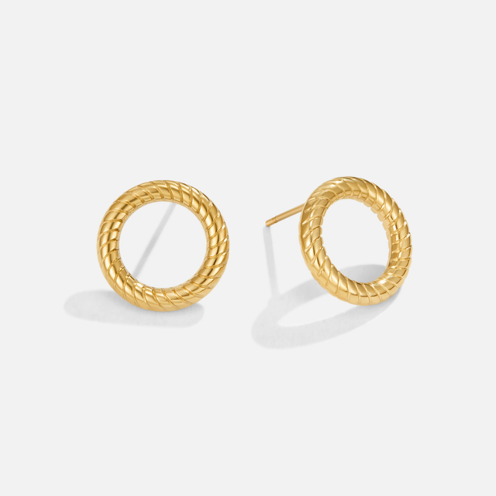 Avery Gold Round Earrings