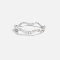 Zenya Crystal & Silver Wave Ring