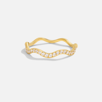 Zenya Crystal & Gold Wave Ring