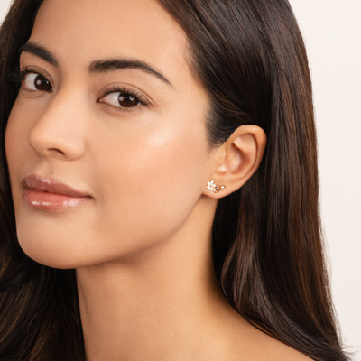 Free Crystal White Blossom Earrings