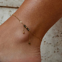 Arizona Green Bead Tassel Anklet - Beautiful Earth Boutique