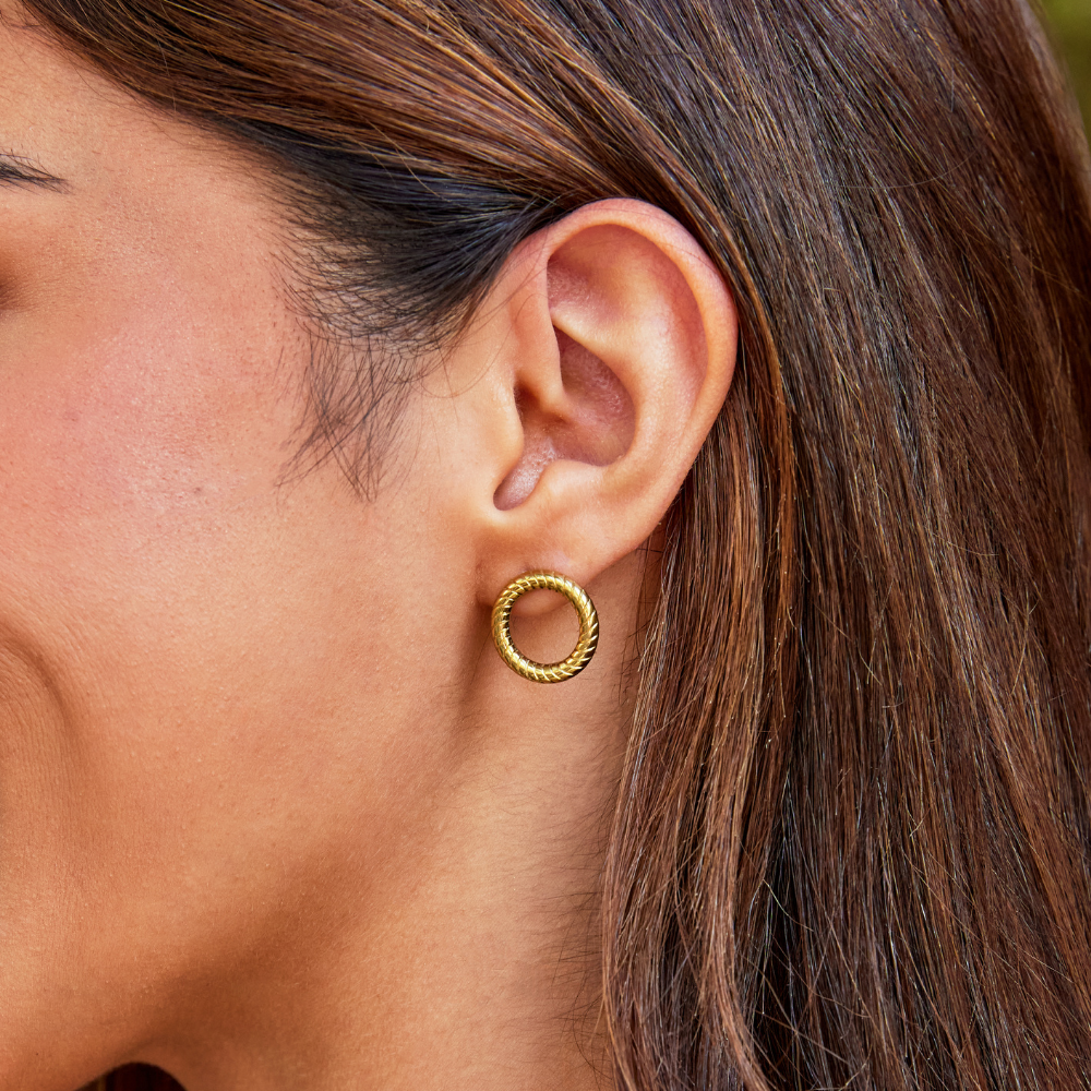 Avery Gold Round Earrings