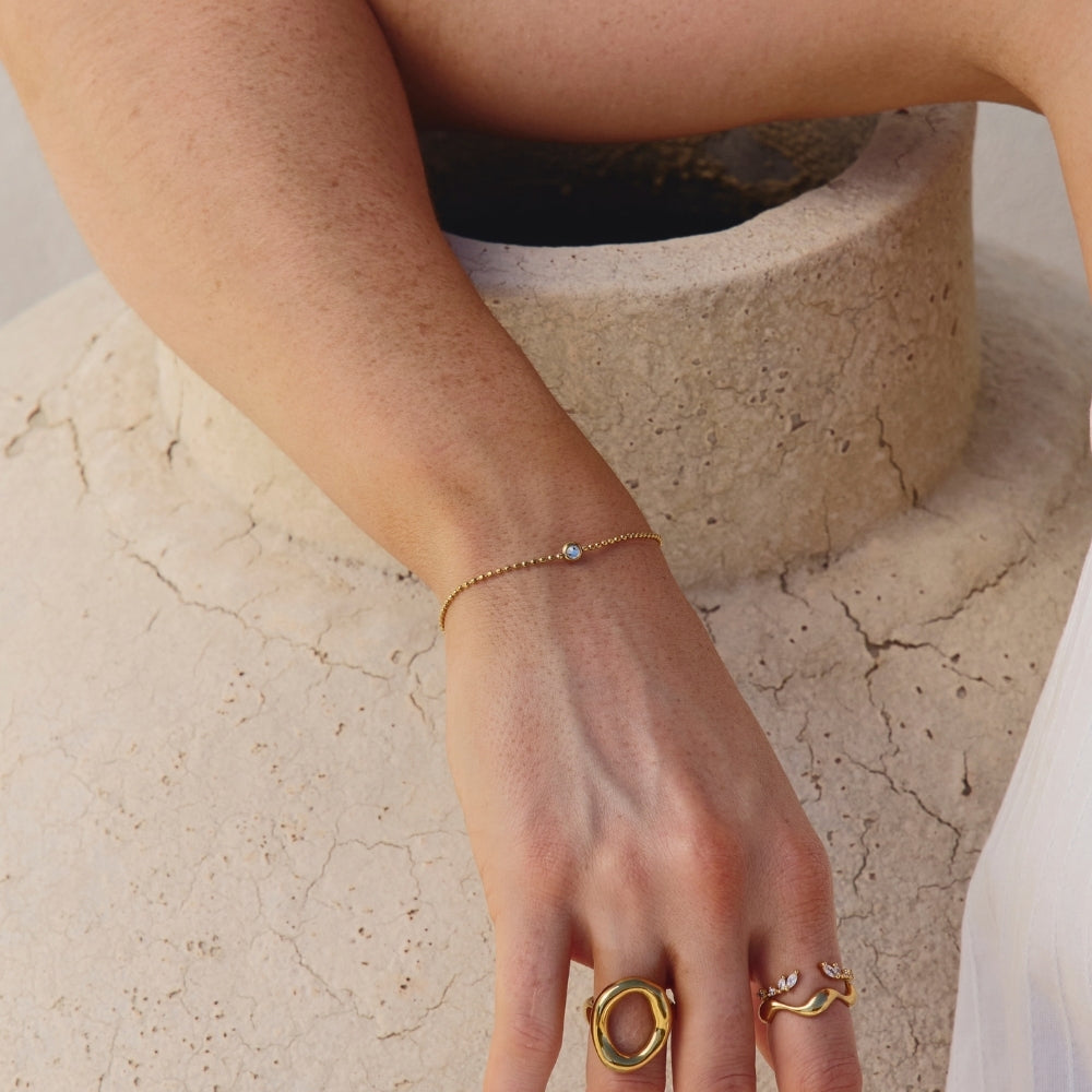 Beaded Gold Aurora Crystal Bracelet