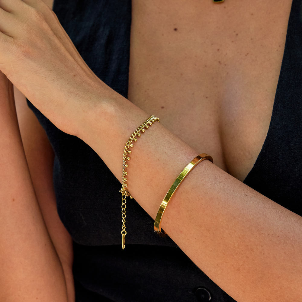 Brie Cuban Chain Droplet Bracelet