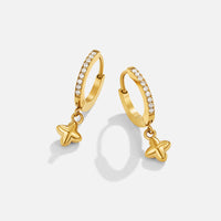 Bubble Petal Drop Hoop Earrings