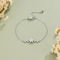 Crystal Flower Silver Bracelet
