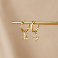 Crystal Four Leaf Clover Drop Earrings - Beautiful Earth Boutique